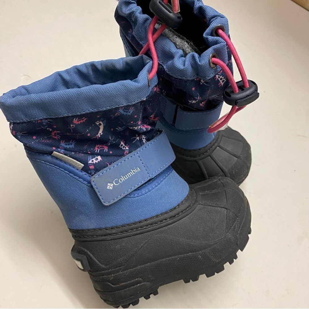 Columbia toddler Powderbug Plus II Print snow Boots girls kids youth 6 EUC